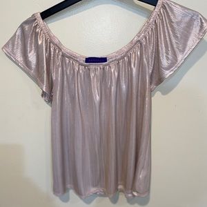 Aeropostale rose gold off the shoulder top